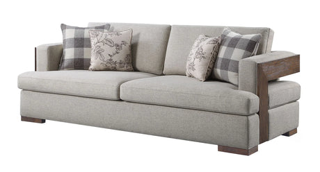 Niamey - Sofa With 4 Toss Pillows - Walnut - Furniture Home Direct