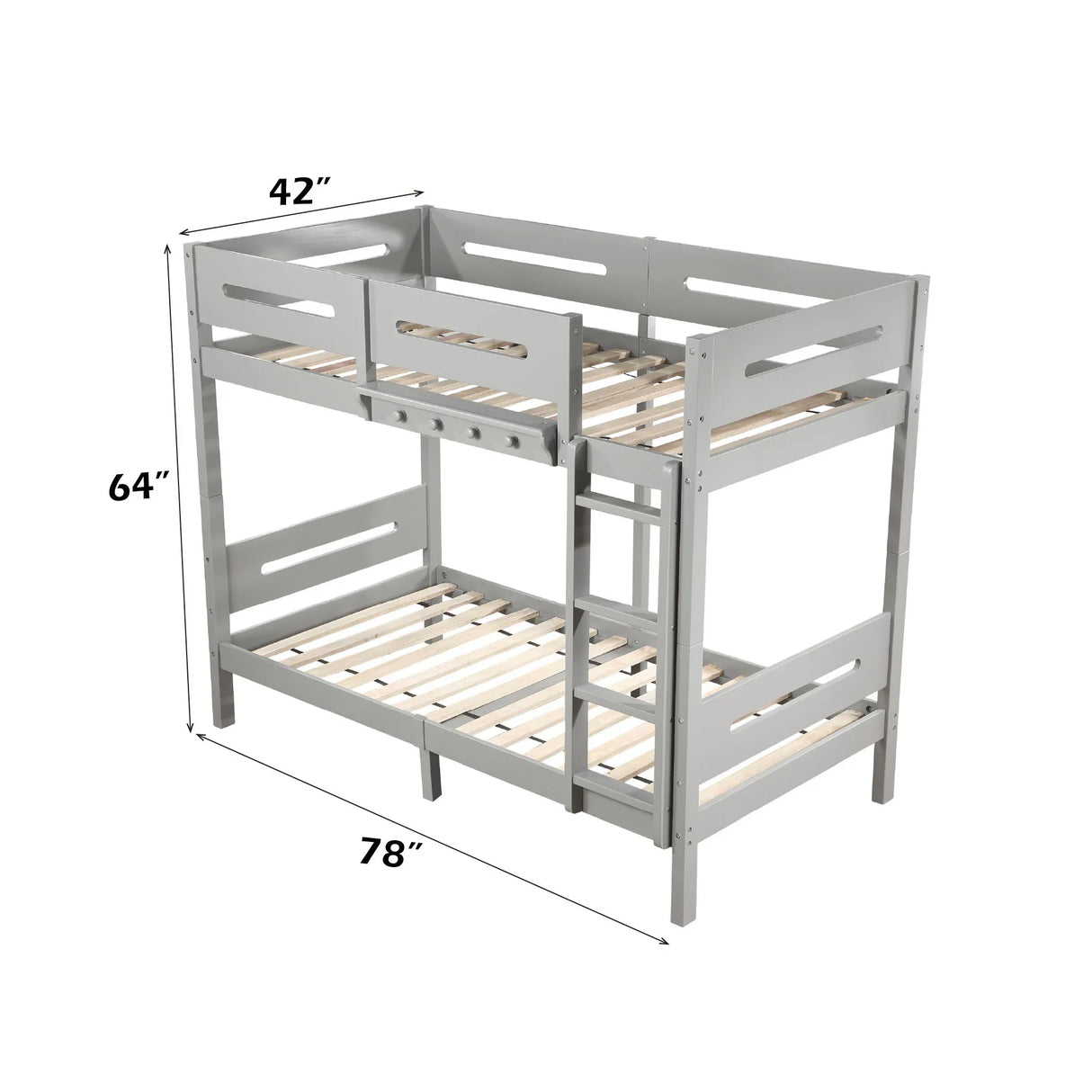 Edah - Twin Twin Bunk Bed - Gray - Furniture Home Direct