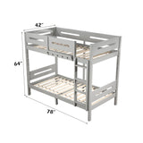 Edah - Twin Twin Bunk Bed - Gray - Furniture Home Direct