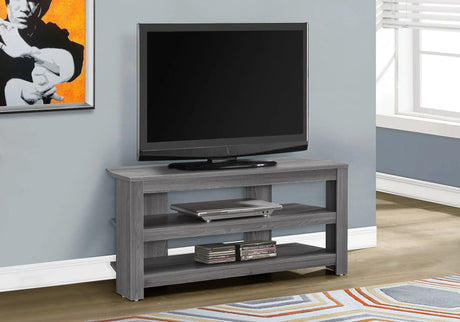 TV Stand, Console, Media Entertainment Center, 3 Storage Shelves - Furniture Home Direct