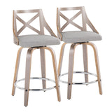 Charlotte - Farmhouse Fixed Height Counter Stool & Swivel With Round Footrest (Set of 2) - Furniture Home Direct