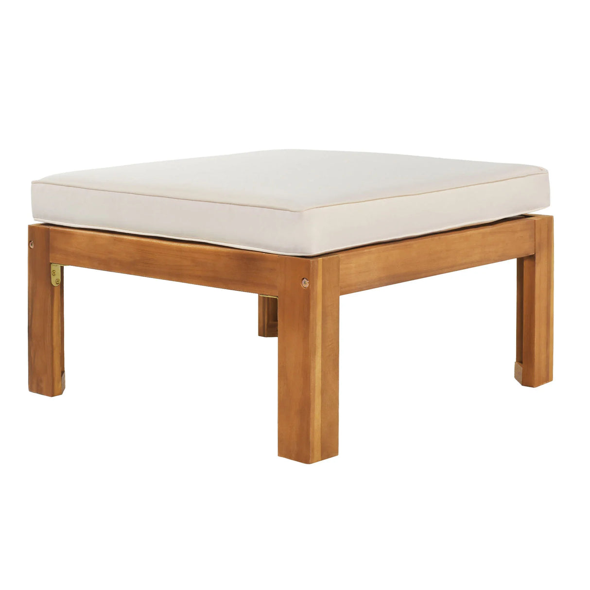 Outdoor 5-Piece Sectional Set with Cushions, Natural Finish+ Beige Cushions - Furniture Home Direct