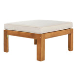 Outdoor 5-Piece Sectional Set with Cushions, Natural Finish+ Beige Cushions - Furniture Home Direct