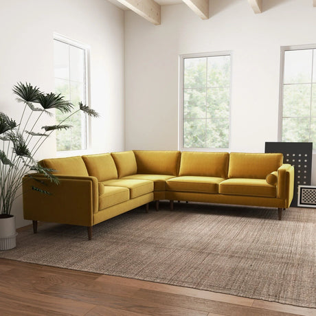 Amber - Velvet Corner Sectional Sofa - Furniture Home Direct