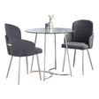 Cece Dahlia - 3 Piece Contemporary Dining Set - Chrome / Clear / Gray - Furniture Home Direct