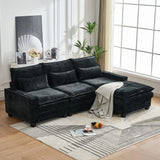 Modern Comfy Chenille L Shaped Sectional Sofa With Movable Ottoman - Furniture Home Direct