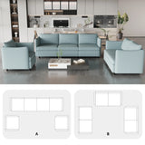 3 Piece Modular Living Room Set With Sofa, love seat and Chair, Sea Foam - Furniture Home Direct
