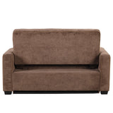 66.5" Upholstered Loveseat With Pull Out Bed, Two Throw Pillows, Dual USB Charging Port and Adjustable Backrest - Brown - Furniture Home Direct