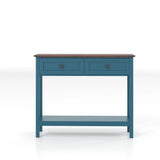 Farmhouse Style Console Table With 2 Drawers And Bottom Storage Shelf - Furniture Home Direct