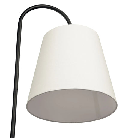 Seoul - Floor Lamp With Rotary Switch Wood Table Base - Black / White - Furniture Home Direct