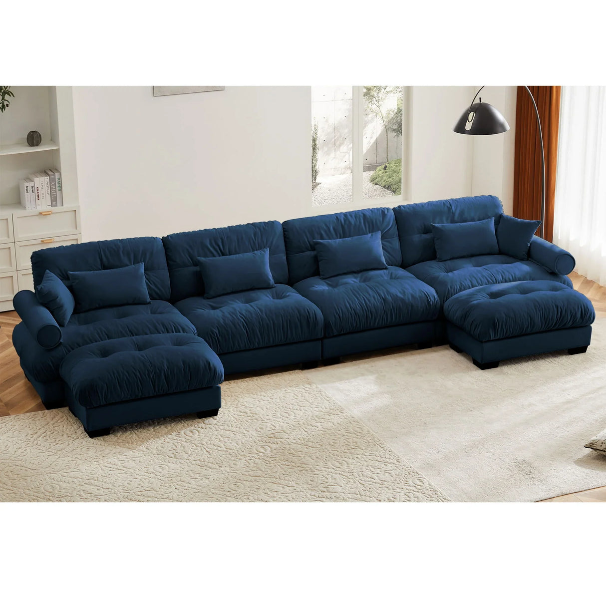 Super Comfort Oversized Modular Sectional Sofa With Movable Ottoman - Furniture Home Direct