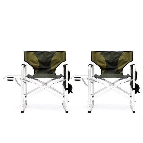 Padded Folding Outdoor Chair With Side Table And Storage Pockets, Lightweight Oversized Directors Chair For Indoor, Outdoor Camping, Picnics And Fishing - Furniture Home Direct