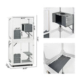 Xpt016 Outdoor Indoor Cat Pet Climbing Rack Play Cage Lovely Big Space - White - Furniture Home Direct