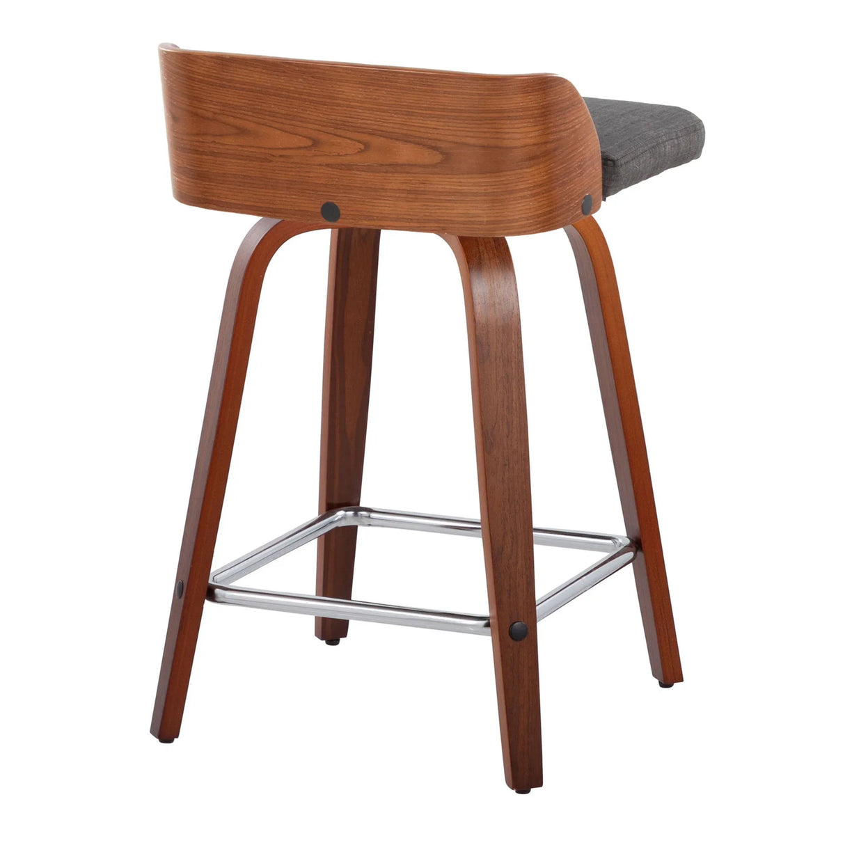 Maya - Mid Century Modern Fixed Height Counter Stool With Swivel With Square Footrest (Set of 2) - Furniture Home Direct