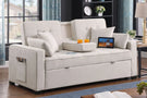 Cody II - 69.5"W Woven Fabric Convertible Sleeper Loveseat with Cup Holder - Furniture Home Direct