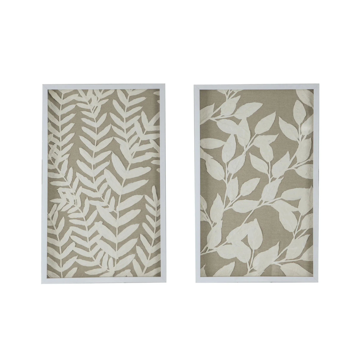Shadow Box Wall Decor (Set of 2) - White - Furniture Home Direct