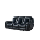 Clark - Blanche / Velvet Power Reclining Sofa With LED - Black - Furniture Home Direct