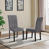 Dining Set Round Marble Table With Velvet Chairs Gray - Furniture Home Direct