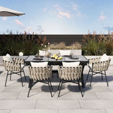 Outdoor 7 Piece DIning Set - Beige - Furniture Home Direct