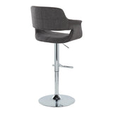 Vintage Flair - Mid Century Modern Adjustable Barstool & Straight T Footrest (Set of 2) - Furniture Home Direct