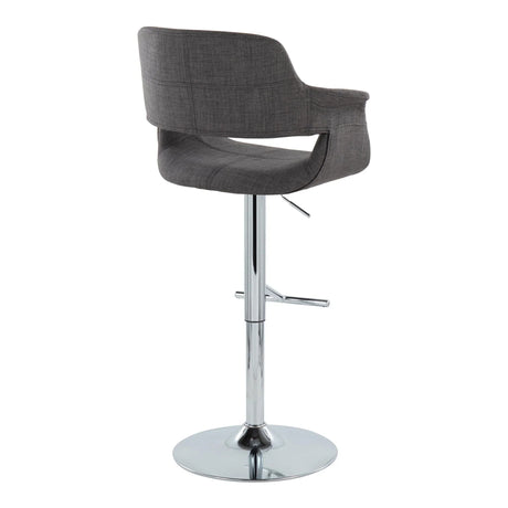 Vintage Flair - Mid Century Modern Adjustable Barstool & Straight T Footrest (Set of 2) - Furniture Home Direct