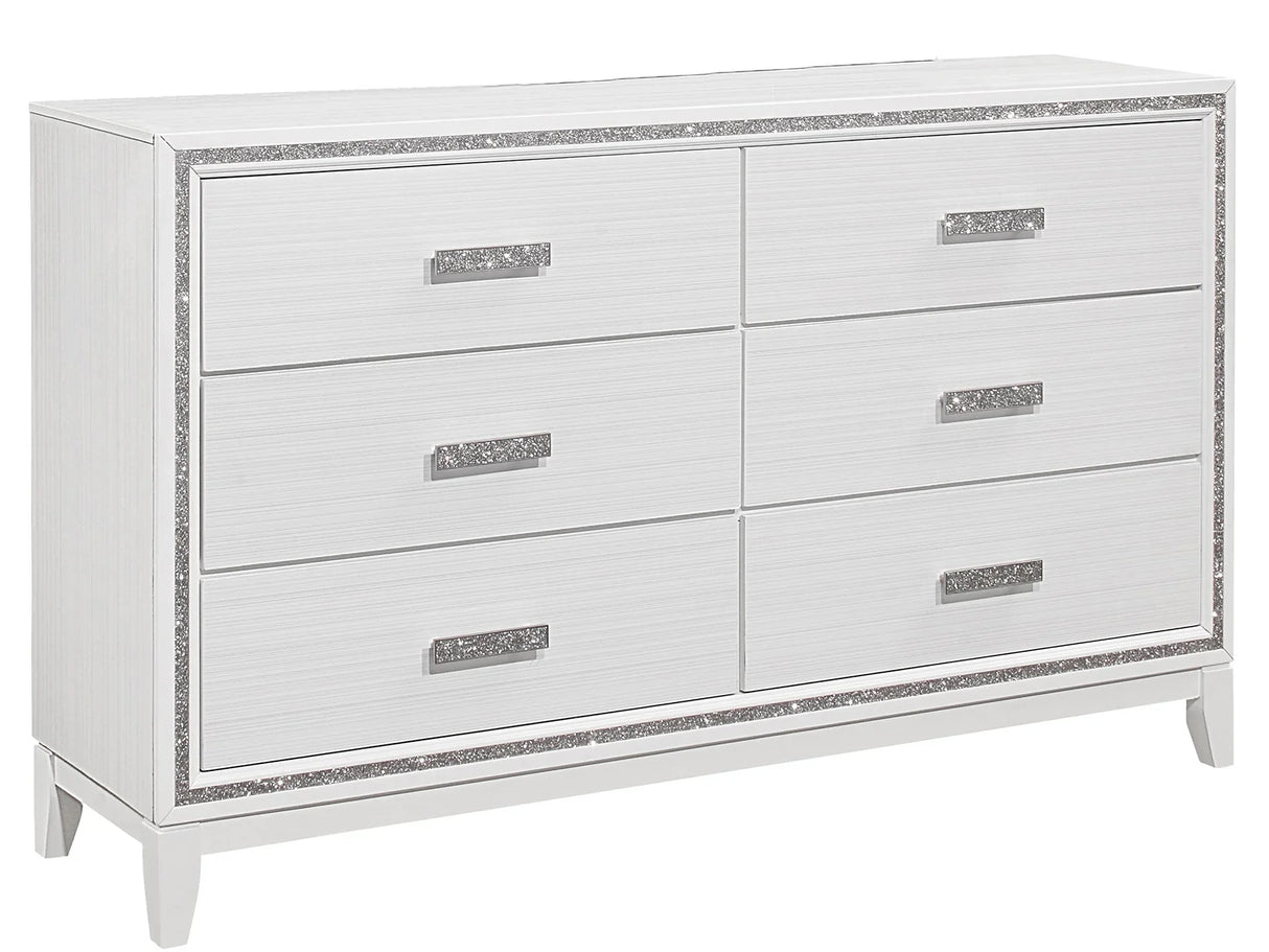Queen Bedroom Set 5 Piece Contemporary Elegant White - Furniture Home Direct