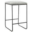 Counter Stool With Faux Linen Seat - Heathered Gray / Matte Black - Furniture Home Direct