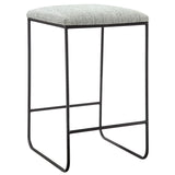 Counter Stool With Faux Linen Seat - Heathered Gray / Matte Black - Furniture Home Direct