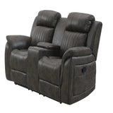 Steban - Console Reclining Loveseat - Gray - Furniture Home Direct