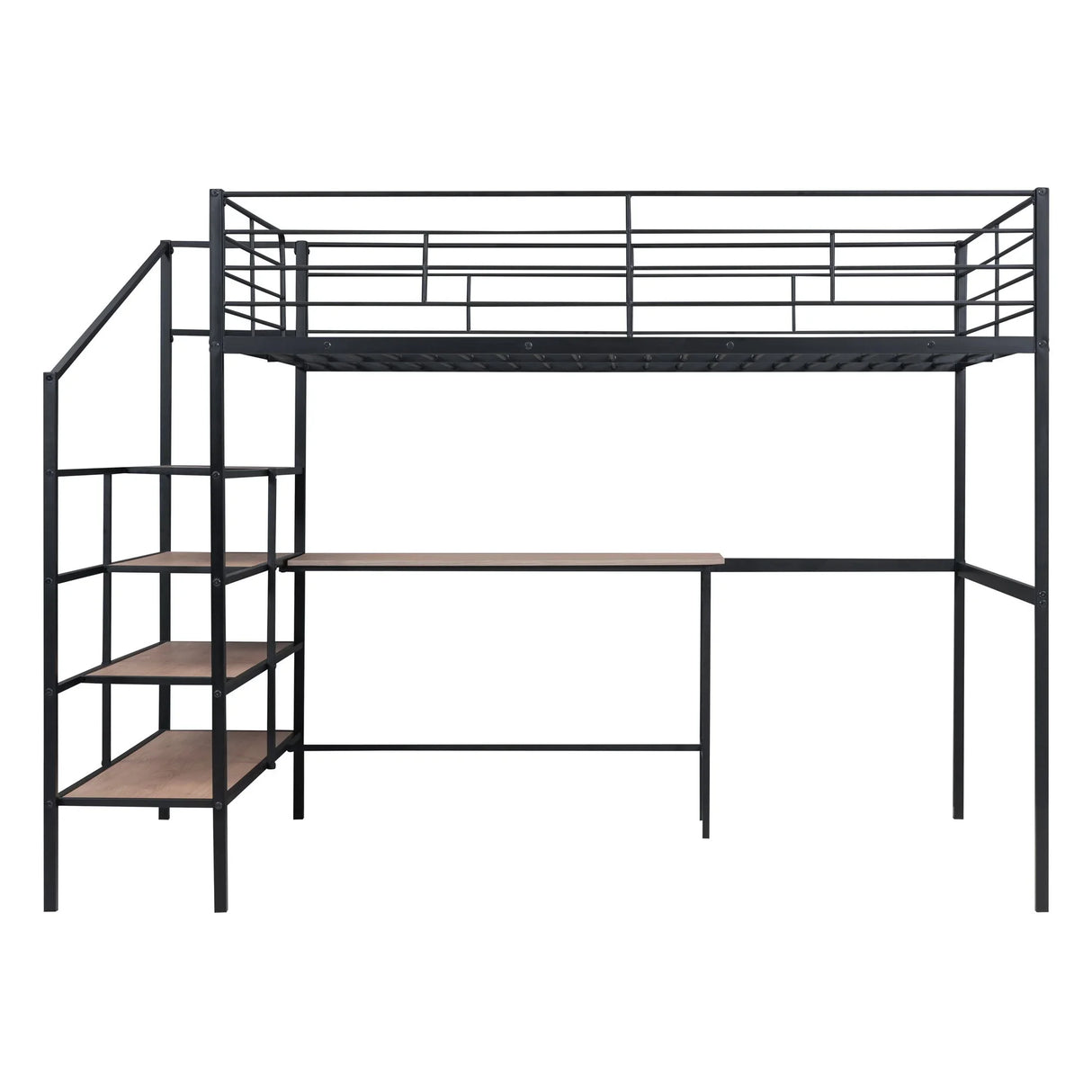 Loft Bed With Desk And Lateral Storage Ladder - Furniture Home Direct