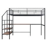 Loft Bed With Desk And Lateral Storage Ladder - Furniture Home Direct