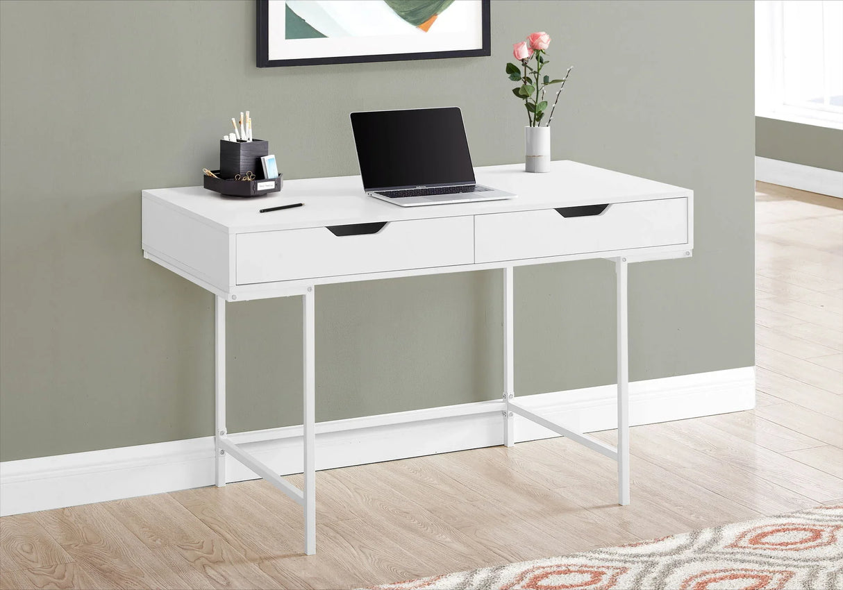 Computer Desk For Home Office, Storage Drawers, Marble Look Contemporary & Modern - Furniture Home Direct