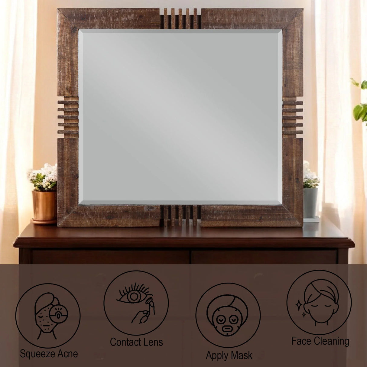 Andria - Reclaimed Mirror - Oak - Furniture Home Direct