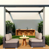 Wide Armless Outdoor Chairs With Cushions (Set of 2) - Furniture Home Direct