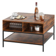 Rustic Flip Top Coffee Table With Hidden Storage - Black / Brown - Furniture Home Direct