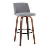 Toriano - Mid Century Modern Fixed Height Barstool Swivel And Round Footrest (Set of 2) - Furniture Home Direct