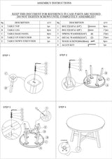 Dining Set Round Table With Chairs Antique White Gray - Furniture Home Direct