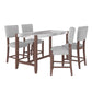 5 Piece Counter Height Dining Set With 4 Upholstered Chairs - Furniture Home Direct