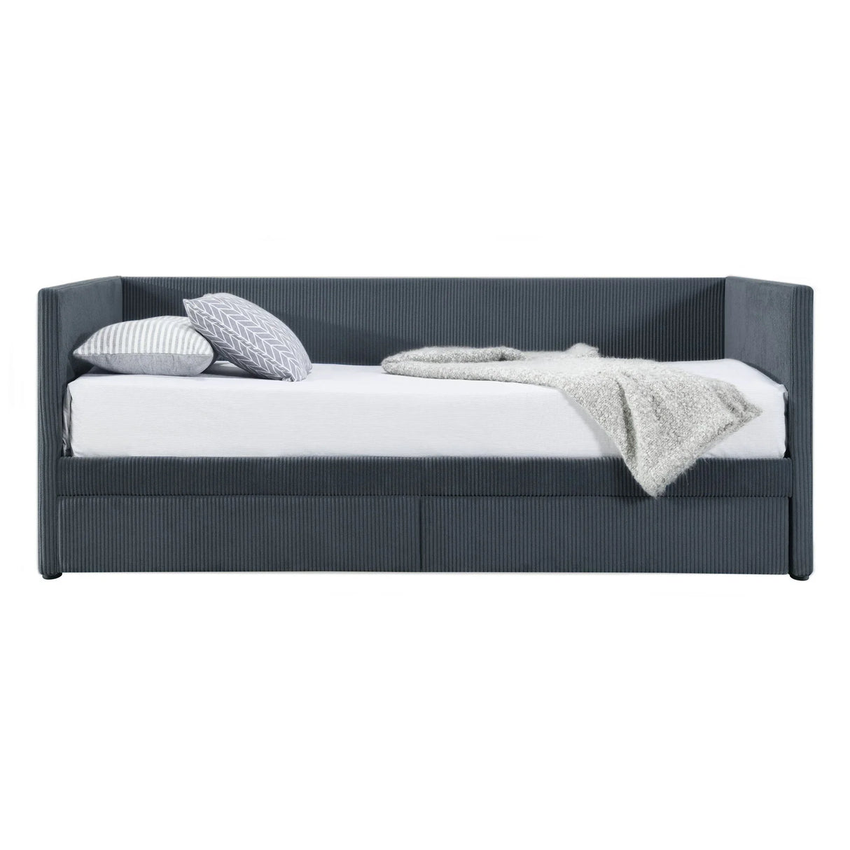 Corduroy Daybed With Two Drawers And Wood Slat - Furniture Home Direct