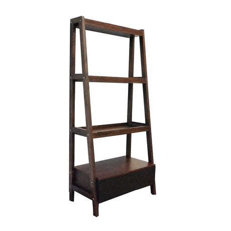 Ladder Style Bookcase - Natural Wood / Brown - Furniture Home Direct