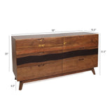 Sierra 6 Drawer Dresser - Natural Wood / Brown - Furniture Home Direct