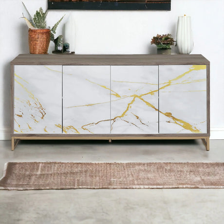 Paavan - Console Cabinet - White / ChampagneChampagne - Furniture Home Direct