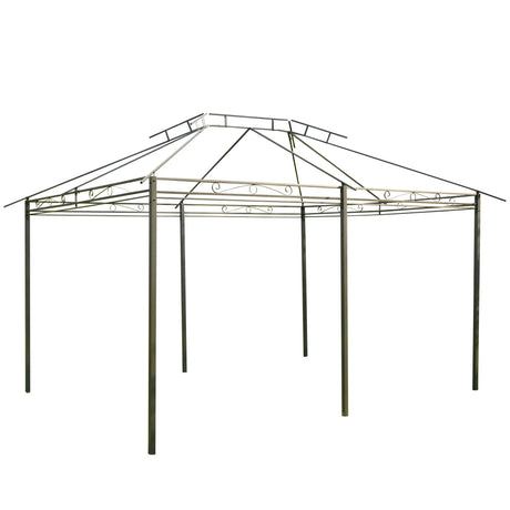 Outsunny - Patio Gazebo, Outdoor Gazebo Canopy Shelter With Curtains, Vented Roof, Steel Frame For Garden, Lawn, Backyard And Deck, - Sage Gray - Furniture Home Direct