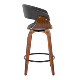 Vintage Mod - Mid Century Modern Fixed Height Counter Stool & Swivel With Round Footrest (Set of 2) - Furniture Home Direct