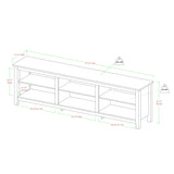 Modern Transitional 3 Shelf Open Storage 70" TV Stand For 80" TVs - Brown - Furniture Home Direct