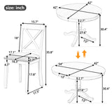 Modern Dining Table Set For 4, Round Table And 4 Kitchen Room Chairs, 5 Piece Kitchen Table Set For Dining Room, Dinette, Breakfast Nook - Furniture Home Direct