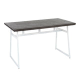 Geo - Industrial Dining Table - Vintage White / Espresso - Furniture Home Direct