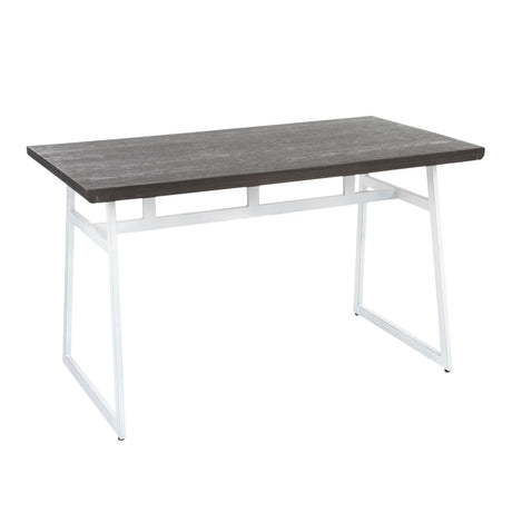 Geo - Industrial Dining Table - Vintage White / Espresso - Furniture Home Direct