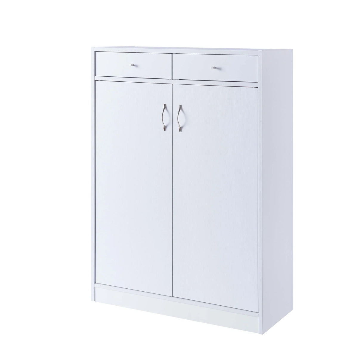 Shoe Storage Cabinet With Fives Shelves, Two Drawers, Fits 15 Pairs Of Shoes - Furniture Home Direct