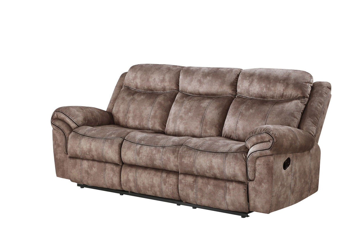 Zubaida - Two Tone Velvet Recliner Sofa With USB Port Drop Down Table - Furniture Home Direct